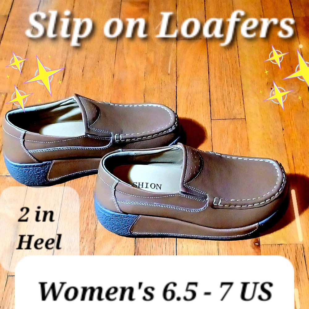 Women's Brown Slip-On Loafers